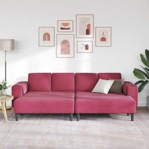 Nowoczesna sofa do salonu w kolorze czerwonego wina z poduszkami z pianki i poliesterowymi podÅokietnikami