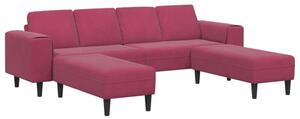 Nowoczesna sofa do salonu w kolorze czerwonego wina z poduszkami z pianki i poliesterowymi podÅokietnikami