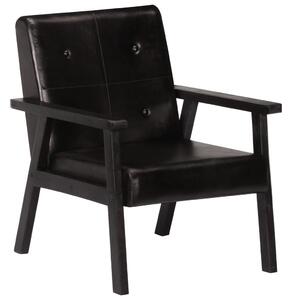 Fotel, czarny, skóra naturalna