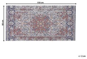 Retro dywan orientalny wzór do salonu prostokątny 80x150cm wielokolorowy Korgan Beliani