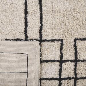 Dywan skandynawski beżowy bawełniany tuftowany geometryczny 160 x 230 cm Turhal Beliani