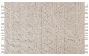 Dywan minimalistyczny beżowy bawełniany tuftowany geometryczny 140 x 200 cm Didim Beliani