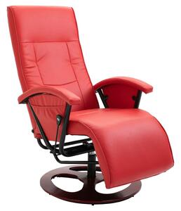 Fotel obrotowy, czerwony, sztuczna skóra