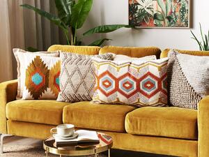 2 poduszki dekoracyjne z haftem bawełna 40 x 60 cm wielokolorowe Majra Beliani