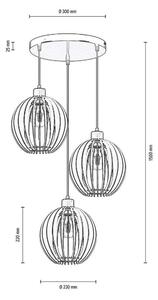 Envostar - Clay Cluster Lampa Wisząca Black/Wood