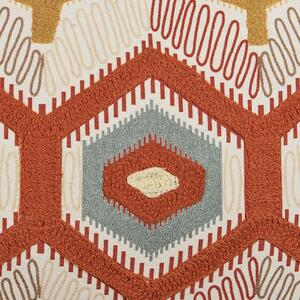 Poduszka dekoracyjna z haftem bawełna 40 x 60 cm wielokolorowa Majra Beliani