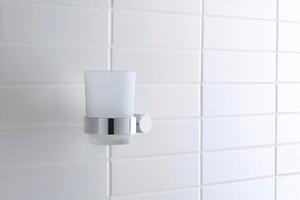Duravit D-Code kubek na szczoteczki do zębówChrom - lewostronny