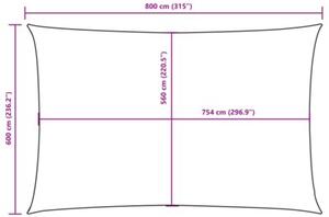 Prostokątny żagiel ogrodowy, tkanina oxford, 6x8 m, czarny