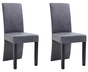 Krzesła jadalniane, 2 szt., szare, sztuczna skóra zamszowa