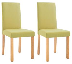 Krzesła stołowe, 2 szt., zielone, tapicerowane tkaniną