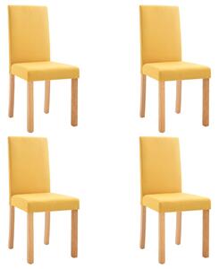 Krzesła stołowe, 4 szt., żółte, tapicerowane tkaniną
