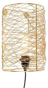Designerska lampa ścienna złota - Sarella Oswietlenie wewnetrzne