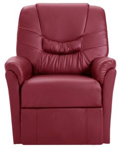 Rozkładany fotel masujący, czerwone wino, sztuczna skóra