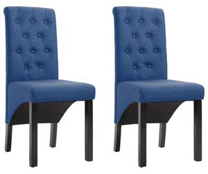 Krzesła stołowe, 2 szt., niebieskie, tapicerowane tkaniną