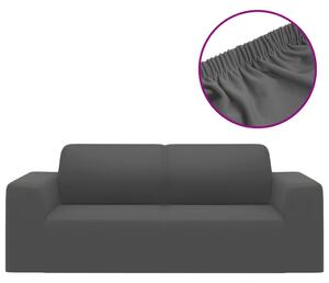 Elastyczny pokrowiec na sofę 2-osobową, antracyt, dżersejowy