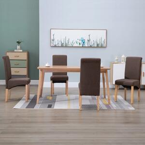 Krzesła do jadalni, 4 szt., brązowe, tapicerowane tkaniną