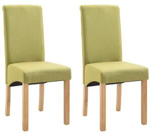 Krzesła do jadalni, 2 szt., zielone, tapicerowane tkaniną