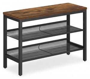Szafka na buty TAYLOR z 2 półkami 75x50 cm, w kolorze rustykalnym brązowym