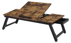 Stolik pod laptop VAREXO, rustykalny brąz/czarny