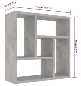 Półka ścienna, betonowa szarość, 45,1x16x45,1 cm
