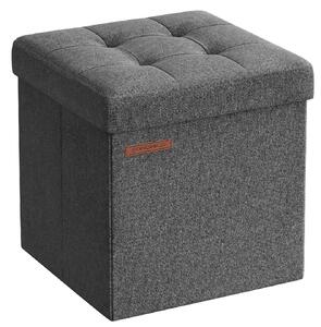 Składany taboret z przestrzenią do przechowywania COZY CUBE 30x30 cm, ciemnoszary