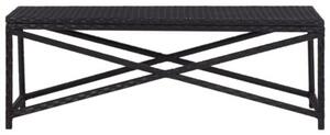 Ławka ogrodowa, 120 cm, polirattan, czarna