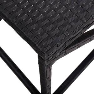 Ławka ogrodowa, 120 cm, polirattan, czarna