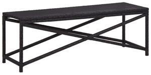 Ławka ogrodowa, 120 cm, polirattan, czarna