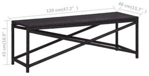 Ławka ogrodowa, 120 cm, polirattan, czarna