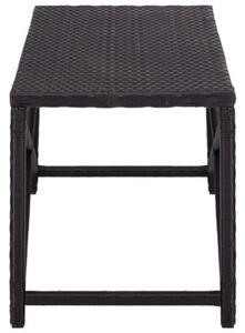 Ławka ogrodowa, 120 cm, polirattan, czarna