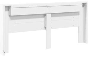Zagłówek z półką i oświetleniem LED, biały, 220x16,5x103,5 cm