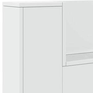 Zagłówek z półką i oświetleniem LED, biały, 220x16,5x103,5 cm