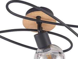 Lindby - Eridia 5 Lampa Sufitowa Black/Wood