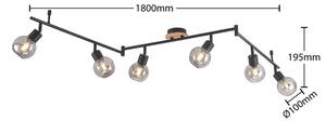 Lindby - Eridia 6 Lampa Sufitowa Black/Wood