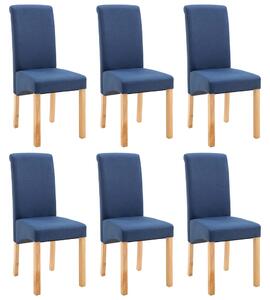 Krzesła jadalniane, 6 szt., niebieskie, tkanina