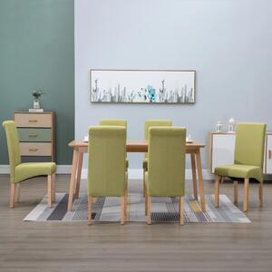 Krzesła jadalniane, 6 szt., zielone, tkanina