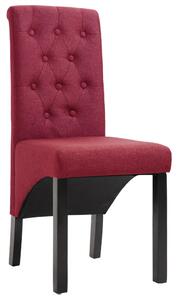 Krzesła do jadalni, 4 szt., czerwone wino, tapicerowane tkaniną