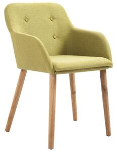Krzesła do jadalni, 4 szt., zielone, tkanina i lity dąb