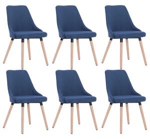 Krzesła do jadalni, 6 szt., niebieskie, tapicerowane tkaniną