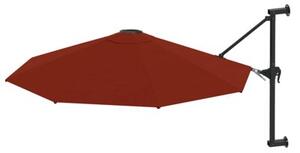 Parasol ścienny na metalowym słupku, 300 cm, kolor terakota