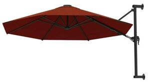 Parasol ścienny na metalowym słupku, 300 cm, kolor terakota