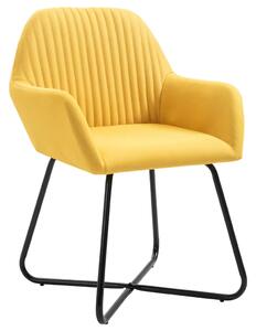 Obrotowe krzesła stołowe, 4 szt., żółte, obite tkaniną