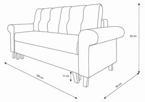 EMWOmeble Sofa 2 osobowa rozkładana 180x90 OSLO / Tkanina Rico 10