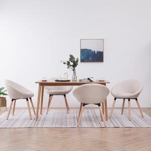 Krzesła do jadalni, 4 szt., kremowe, tapicerowane tkaniną