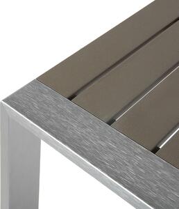 Ogrodowy stolik kawowy metalowa aluminiowa rama 90 x 50 cm ciemnoszary Salerno Beliani