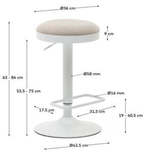 Beżowe tapicerowane hokery zestaw z regulowaną wysokością 2 szt. (wysokość siedziska 53,5 cm) Zaib – Kave Home
