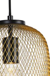 Industrialna lampa wisząca złota 3-źródła światła 45cm - Bliss Mesh Oswietlenie wewnetrzne