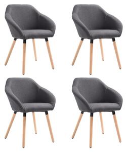 Krzesła do jadalni, 4 szt., ciemnoszare, tapicerowane tkaniną