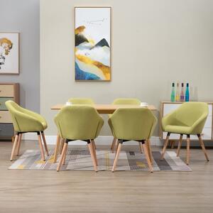 Krzesła do jadalni, 6 szt., zielone, tapicerowane tkaniną