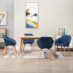 Krzesła do jadalni, 4 szt., niebieskie, tapicerowane tkaniną
